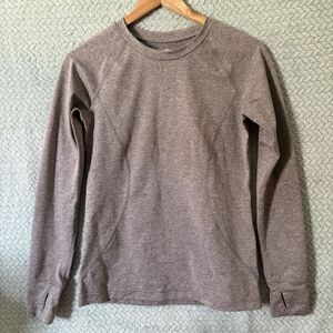 Eddie Bauer Resolution Top Small S Heathered Performance Long Sleeve Thumbhole